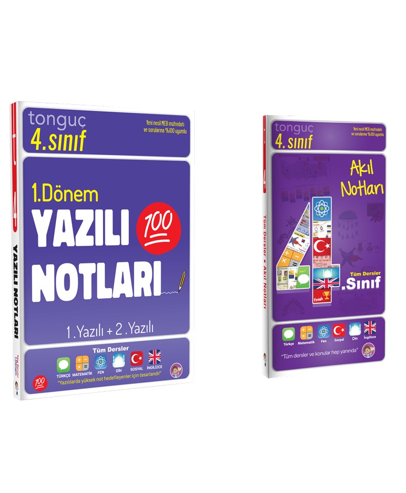 4. Sınıf 1. Dönem Yazılı Notları ve 4. Sınıf Akıl Notları - Tonguç Yayınları