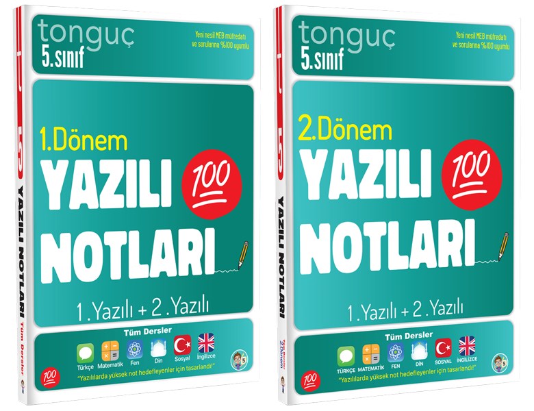 5. Sınıf Yazılı Notları  1. Dönem ve 2. Dönem 1 ve 2. Yazılı - Tonguç Yayınları